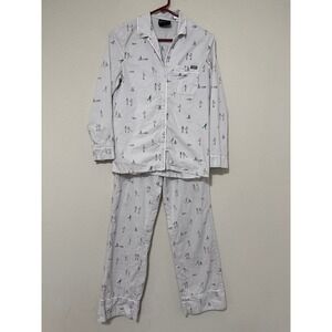 FIGS Night Shift Pajama Set With AOP Nurse/Doctor Design Size XS Gray/Blue